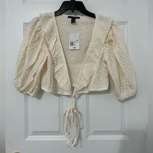 Forever 21 short sleeve wrap top with string tie